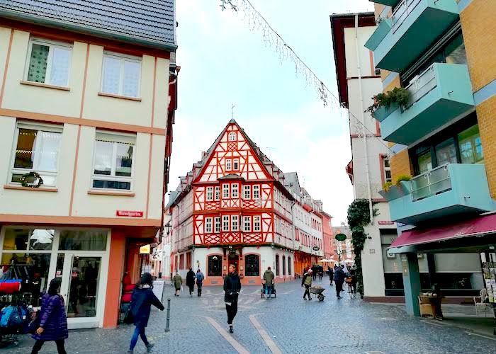 A road trip through Europe streetscape Mainz Germany