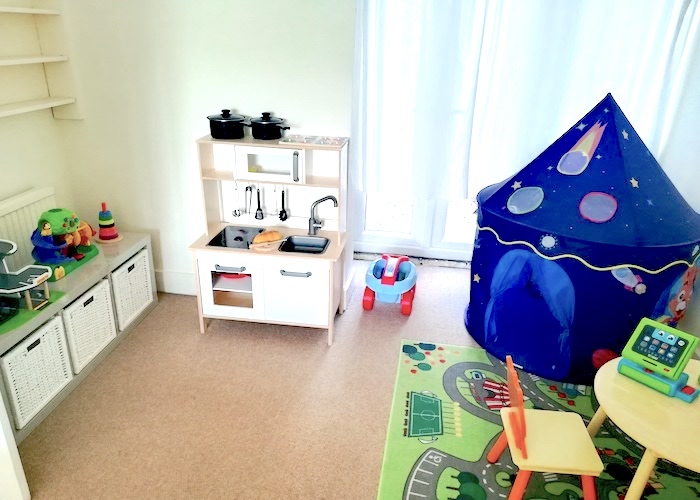 Toy room declutter and toy storage ideas kitchen area after