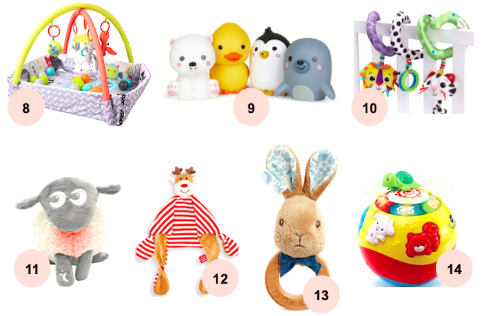Gift ideas for a baby's first Christmas 8-14