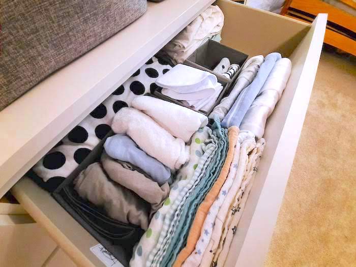 How to organise baby clothes nursery drawer organisation