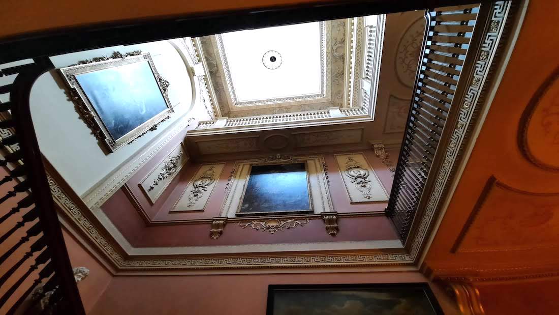 A day out at Wimpole Estate National Trust Staircase Hall from the ground