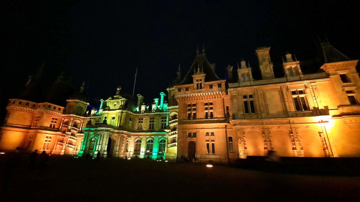 A night out at Christmas at Waddesdon Manor in lights