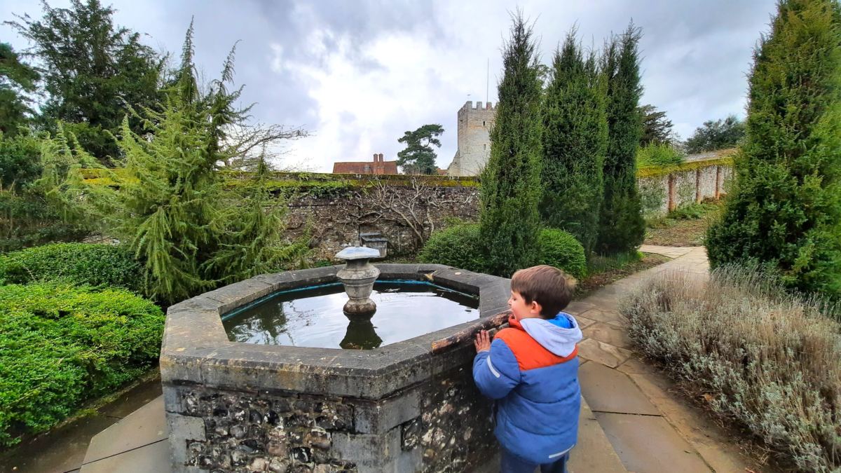 Greys Court National Trust walled garden fountain