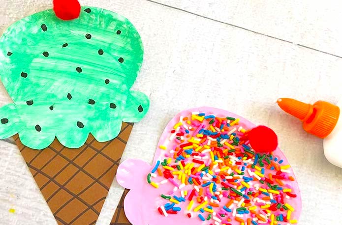 10 easy arts and crafts activities for kids to do this summer Paper Plate Ice Cream Cones