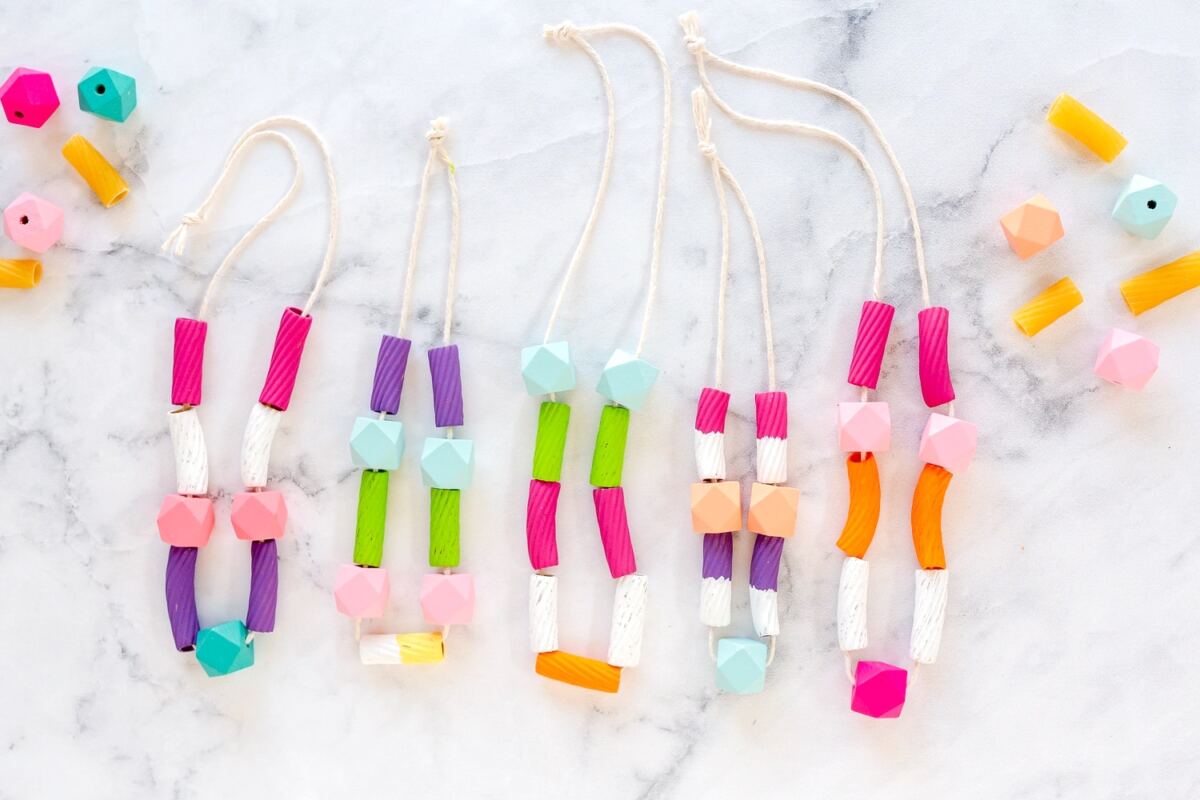 10 easy arts and crafts activities for kids to do this summer Pasta Necklace