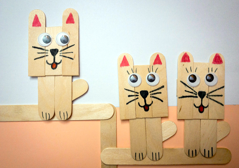 10 easy arts and crafts activities for kids to do this summer Popsicle Stick Kitty