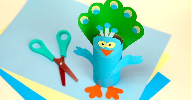 10 easy arts and crafts activities for kids to do this summer Toilet Paper Roll Peacock