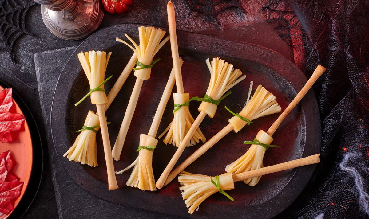 10 easy Halloween treats to make with kids Three ingredient cheese straw broomsticks