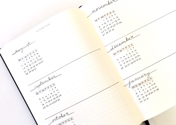 5 future log ideas for your bullet journal mini calendar bullet journal future log
