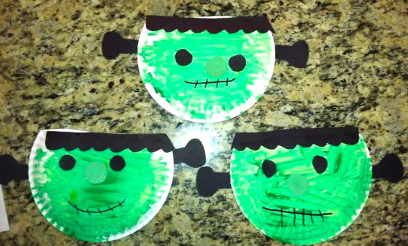 10 easy Halloween crafts for kids Paper Plate Frankensteins