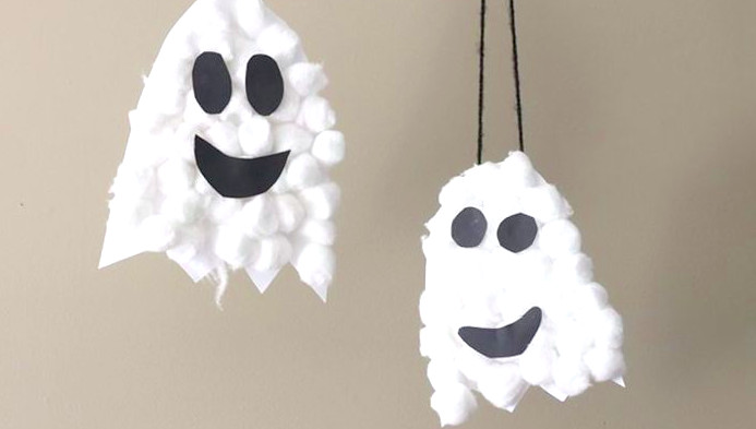 10 easy Halloween crafts for kids Puffy Ghosts