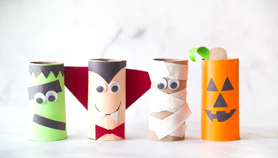 10 easy Halloween crafts for kids Toilet Paper Roll Monsters