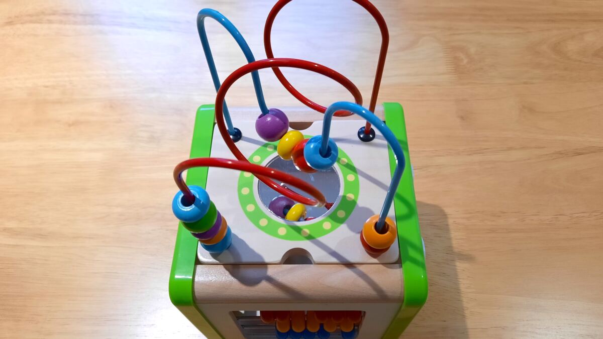 Woody Treasures Kid's Activity Cube Review bead maze