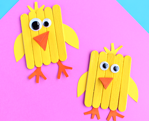 10 easy Easter crafts for kids Popsicle Stick Chicks