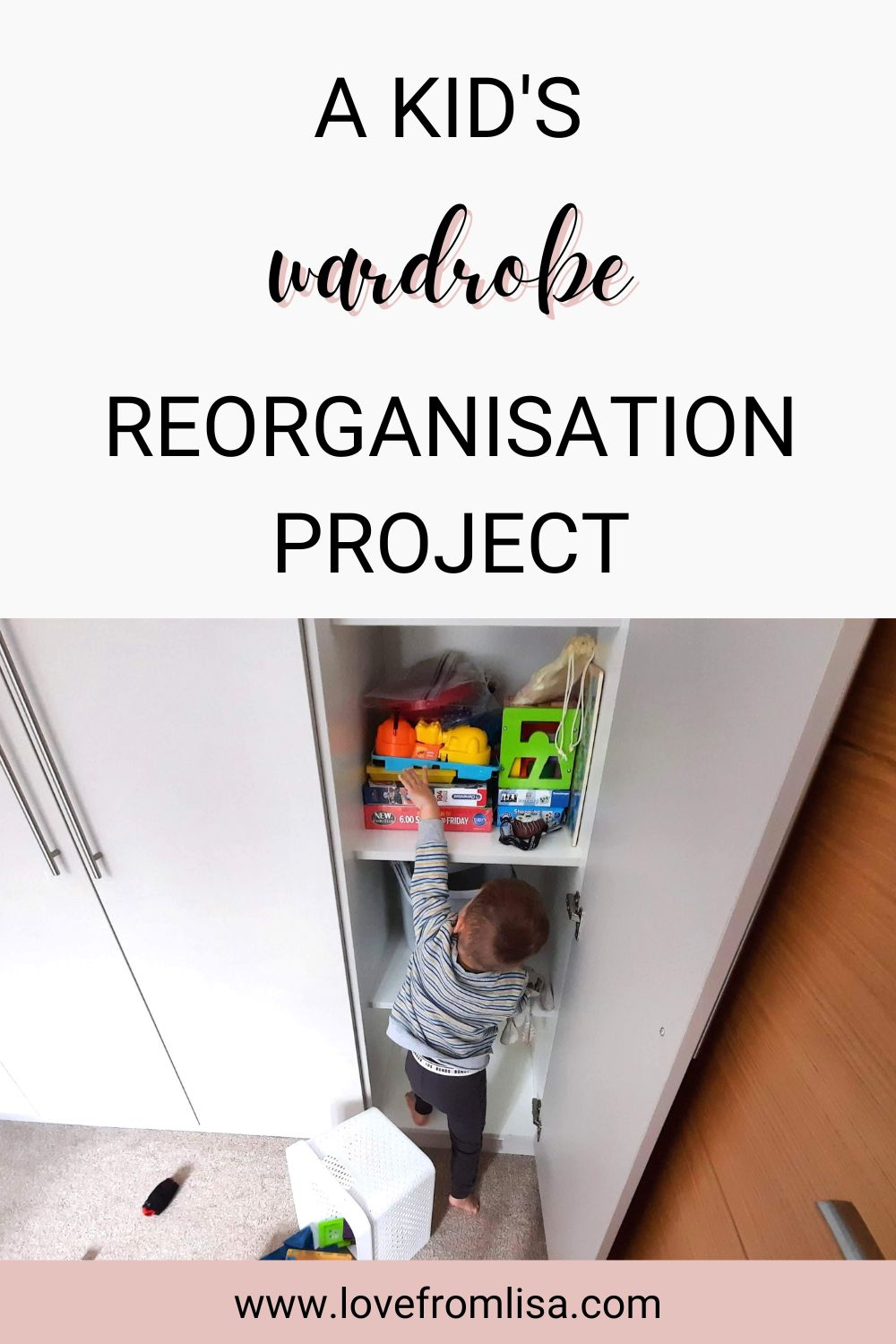 A kid's wardrobe reorganisation project