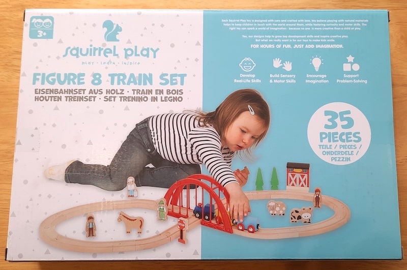 Squirrel Play Wooden Train Set Review packaging