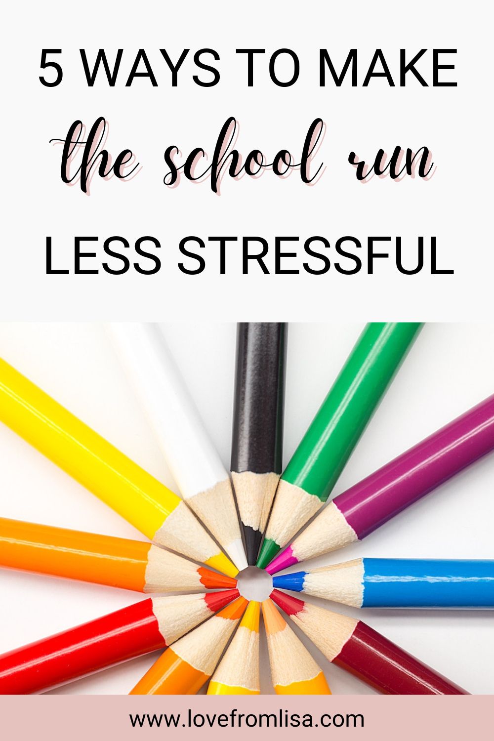 5 ways to make the school run less stressful Pinterest graphic