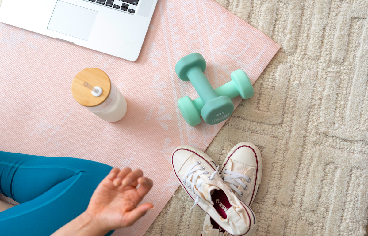 How to find time to exercise as a busy mum yoga mat, woman and exercise gear