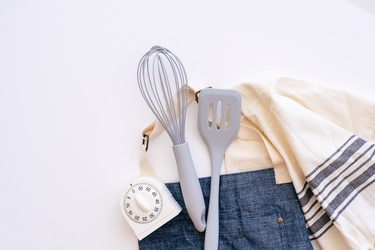 5 fun and easy Pancake Day activities for kids baking tools and apron on table