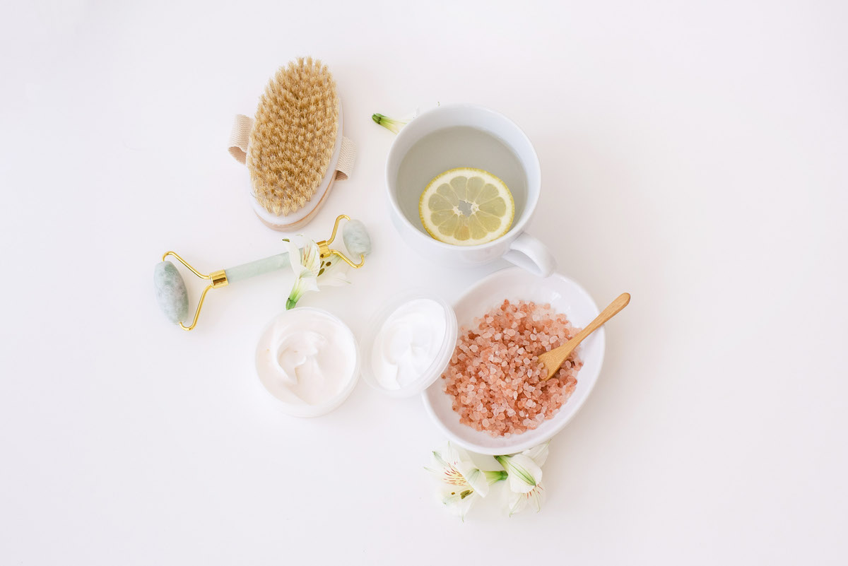 Skincare tips for busy mums salts and brushes to use on your face