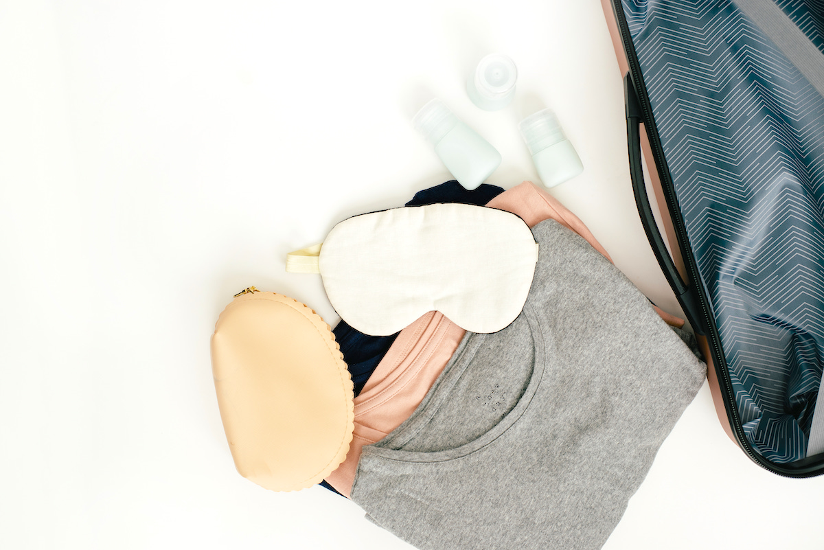 8 easy ways to refresh your wardrobe - sleeping mask, t shirts, pouch and face cream.