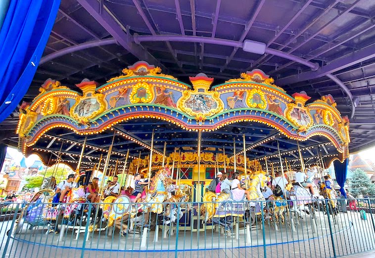 Carousel with horses at Disneyland Paris - one of the things to see when visiting Disneyland Paris in one day.