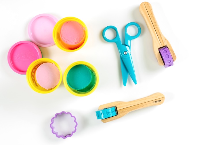 Play Doh, scissors, Play Doh accessories - some of the things you can buy to prepare for school holidays.