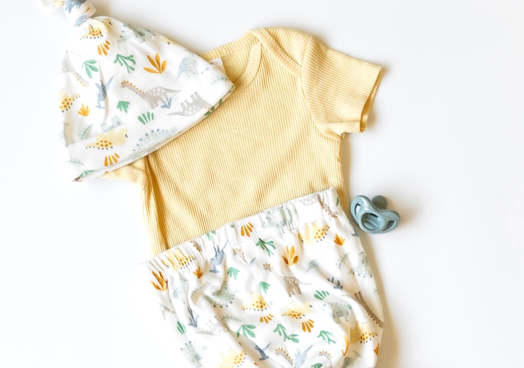 Yellow baby clothing - one of many kids stocking stuffer ideas.