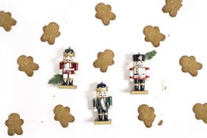 Nutcrackers and gingerbread men - items you can use in your Christmas traditions for kids.