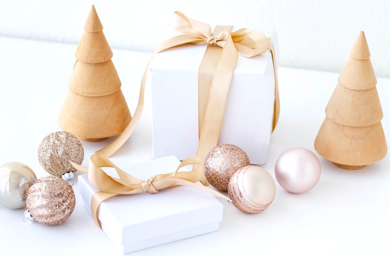 Presents, Christmas baubles, and Christmas decorations - items you can declutter before Christmas.